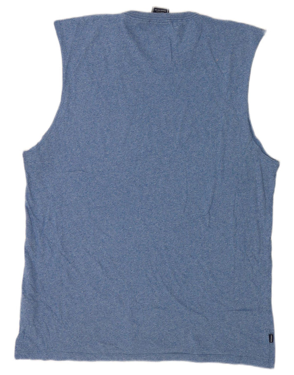 Superdry Hombre Chaleco Top XL Algodón Moteado Azul