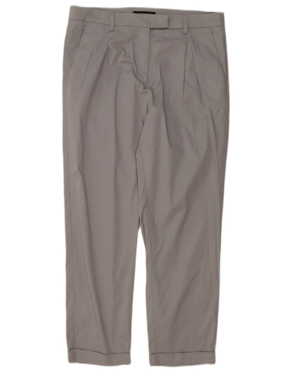 Pantaloni da abito con pegged da donna Jaeger UK 12 Medium W32 L25 Poliestere grigio