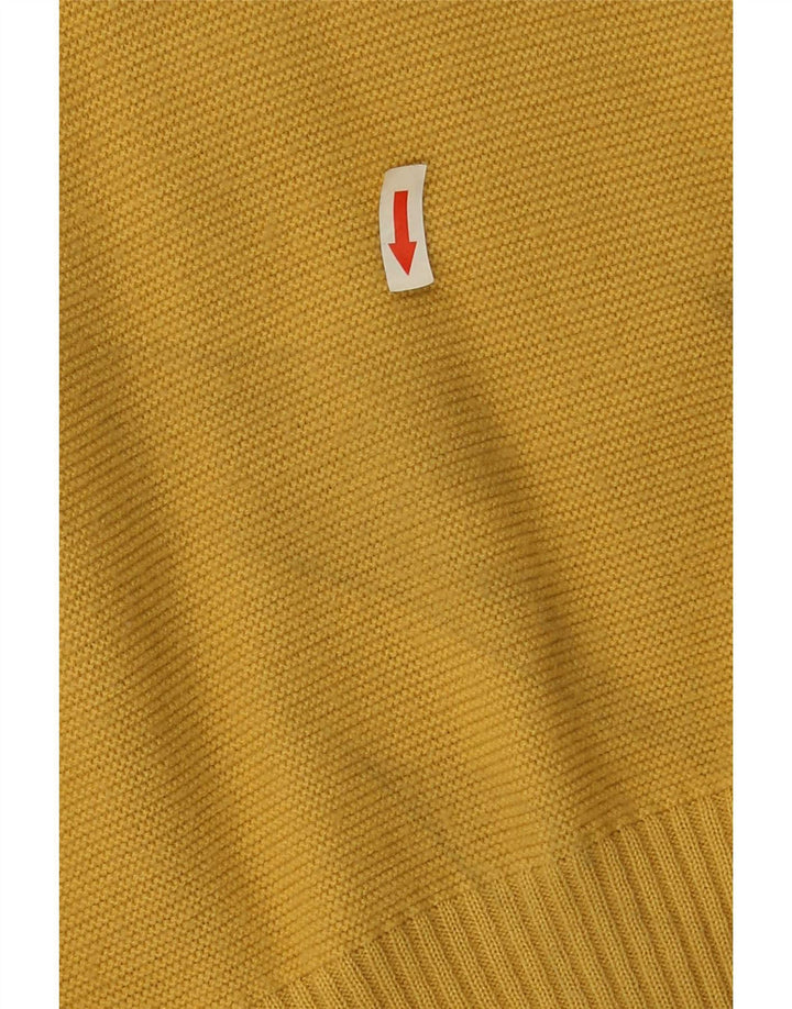 Vintage Mens V-Neck Jumper Sweater IT 52 Large Yellow Polyester