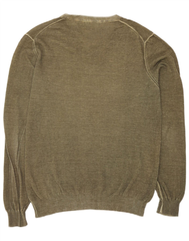 Sisley Herre V-hals sweater Stor Khaki