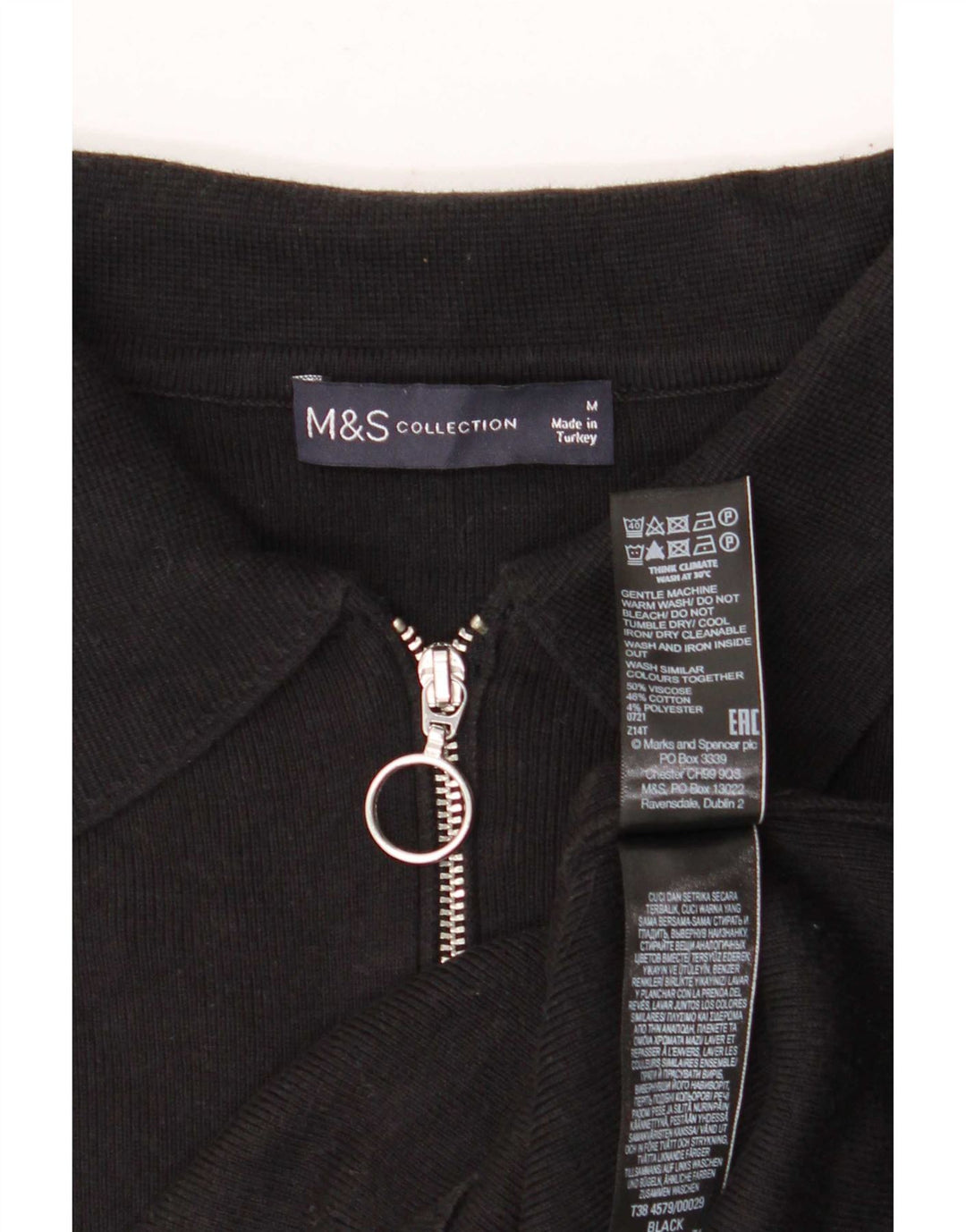 Polo da donna Marks & Spencer UK 14 media viscosa nera