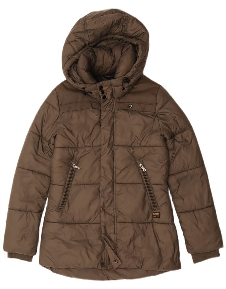 G-Star Polstret hættejakke til kvinder UK 14 Medium Khaki Polyamid