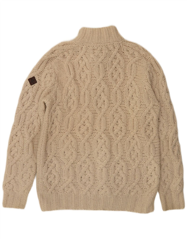 Timberland Pull à col boutonné pour homme en laine blanc cassé