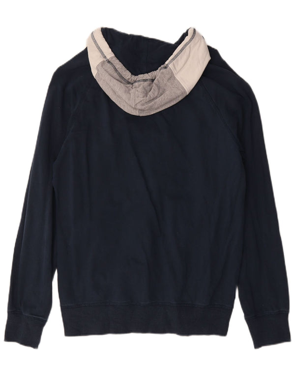 Diadora Mens Graphic Hoodie Jumper Medium Navy Blue Colourblock Cotton