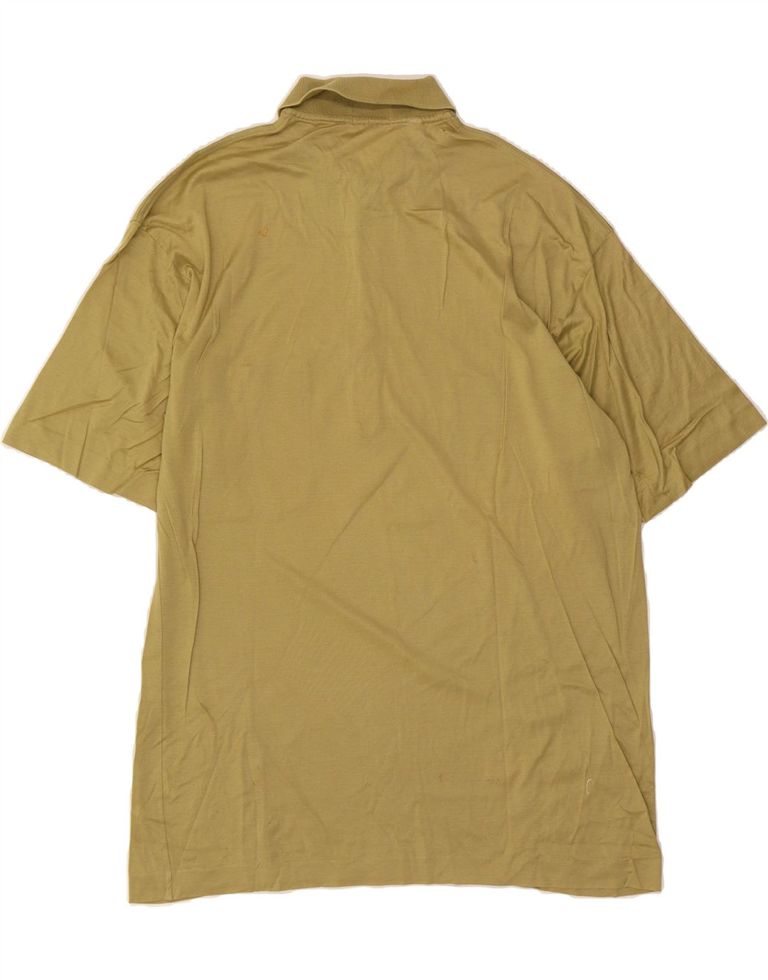 VINTAGE Mens Polo Shirt Large Khaki Cotton Vintage Vintage and Second-Hand Vintage from Messina Hembry 