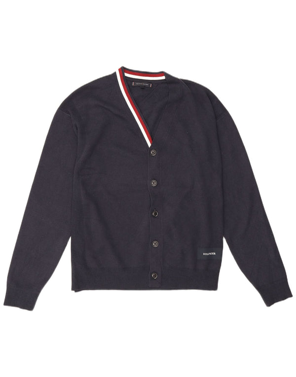Tommy Hilfiger Mens Cardigan Sweater Medium Navy Blue Cotton