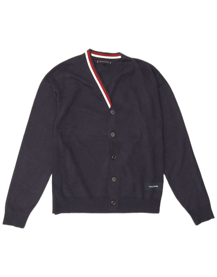 Tommy Hilfiger Herren-Strickjacke aus mittelblauer Baumwolle
