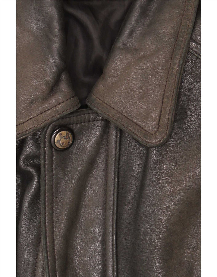 Giacca in pelle da uomo Itallo UK 40 grande nera