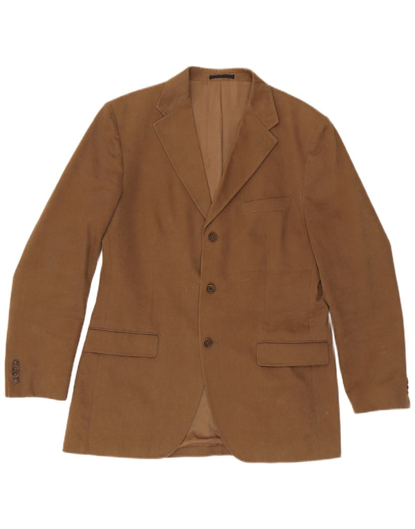 Jaqueta blazer masculina Massimo Dutti com 3 botões EU 52 grande algodão bege