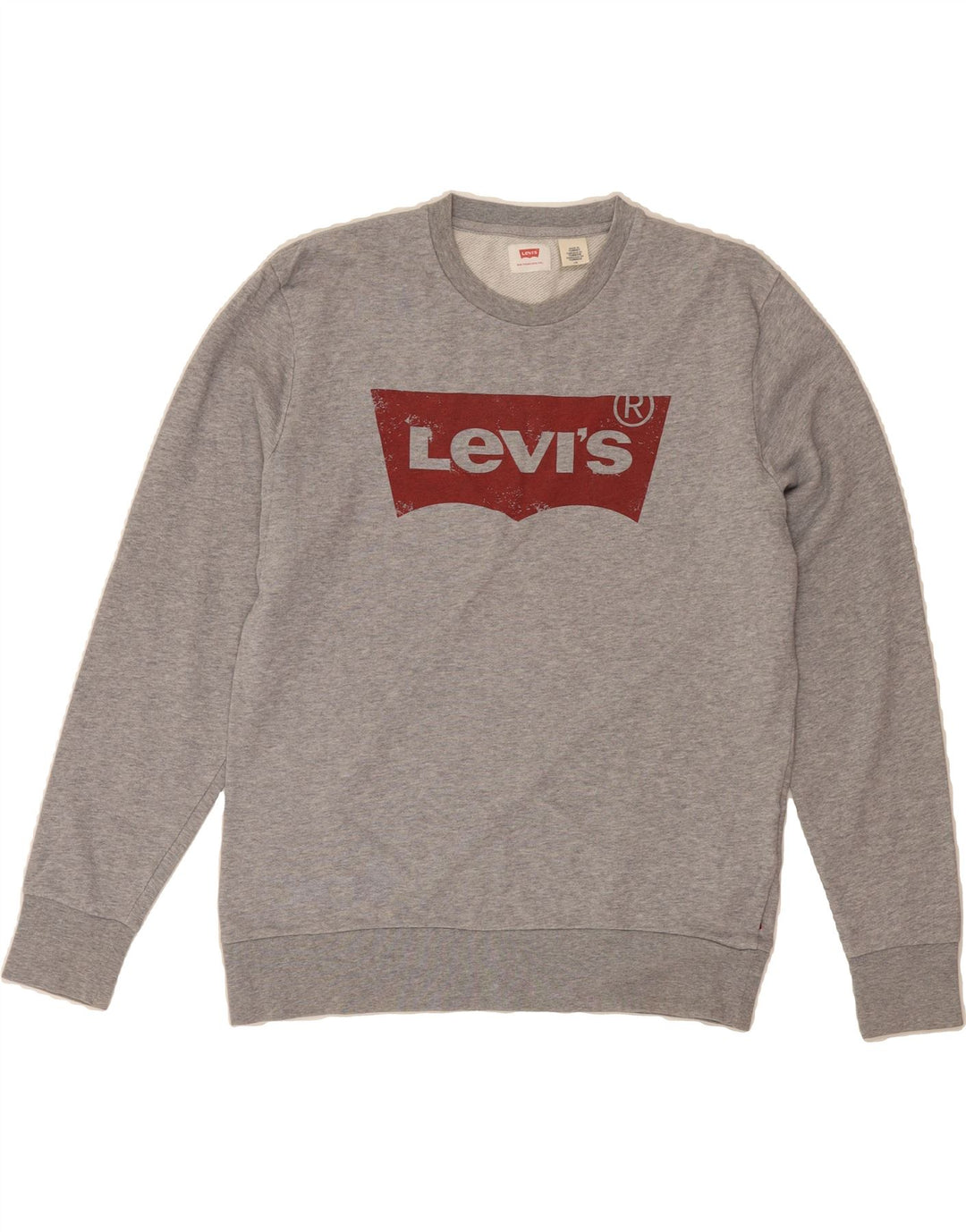 LEVI'S Mens Graphic Sweatshirt Jumper Large Grey Cotton Vintage Levi's and Second-Hand Levi's from Messina Hembry 