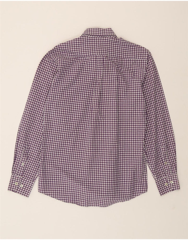 PIERRE CARDIN Mens Shirt Small Purple Gingham Cotton Vintage Pierre Cardin and Second-Hand Pierre Cardin from Messina Hembry 