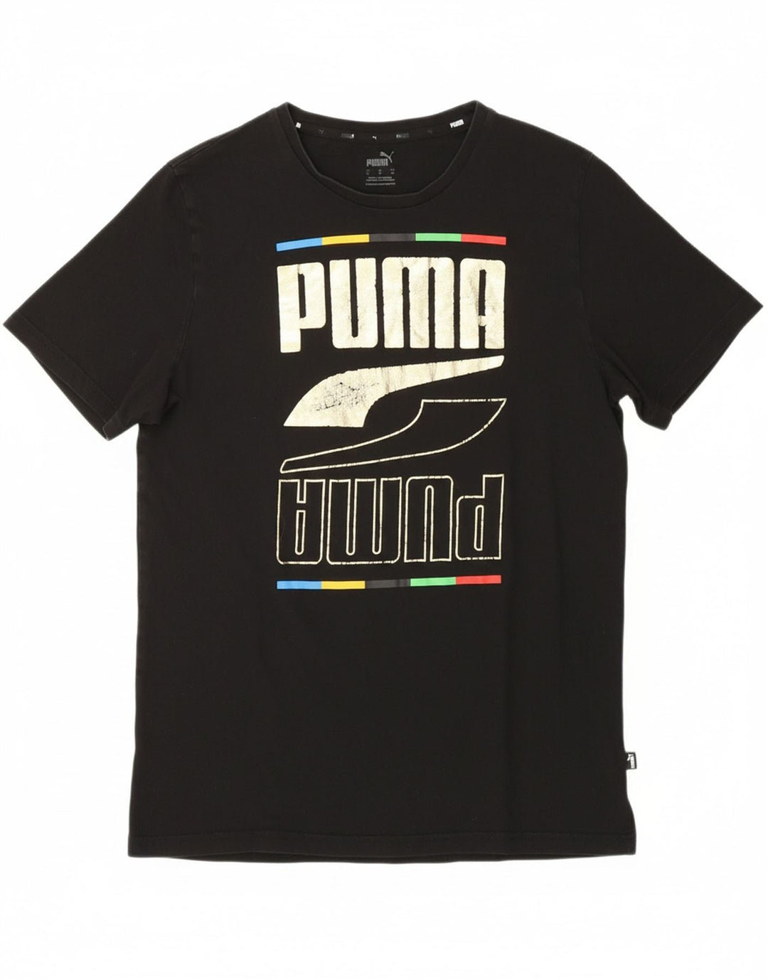 PUMA Womens Graphic T-Shirt Top UK 14 Medium Black Vintage Puma and Second-Hand Puma from Messina Hembry 