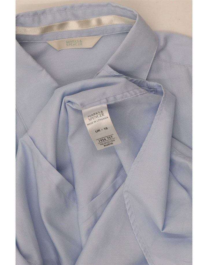 Marks & Spencer Damska koszula wizytowa UK16, duża, niebieska, bawełniana