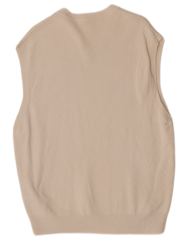 Zara Herrevest Tank Top Large Off White Bomuld