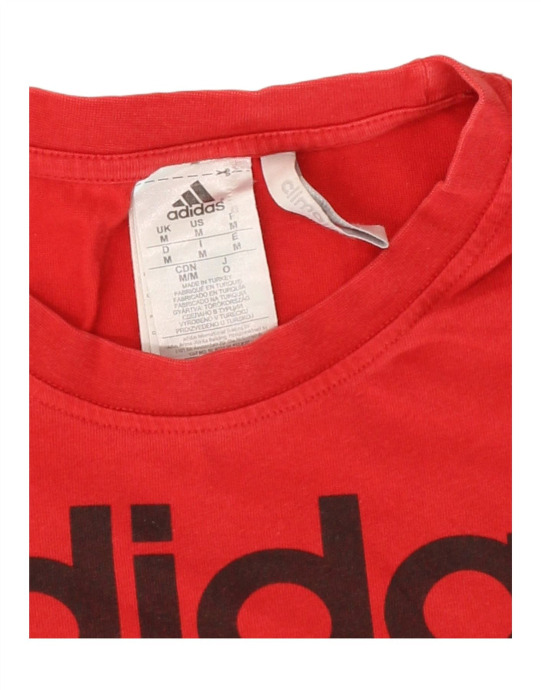 ADIDAS Mens Graphic T-Shirt Top Medium Red Cotton Vintage Adidas and Second-Hand Adidas from Messina Hembry 