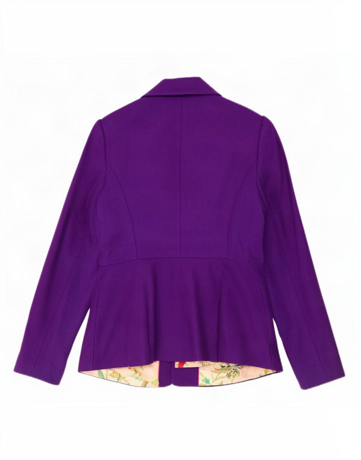 Ted Baker Womens Blazer Jacket Size 3 Medium Purple Wool