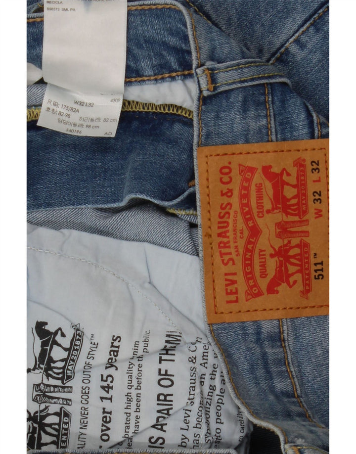 Levi's Herre 511 Slim Jeans W32 L32 Blå Bomuld