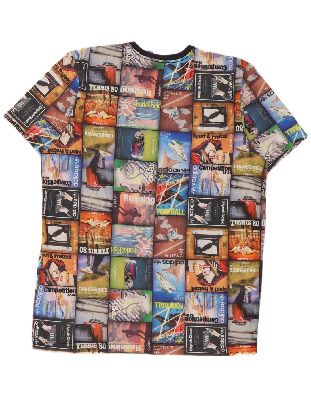 Adidas Camiseta gráfica para hombre Top grande Poliéster patchwork multicolor