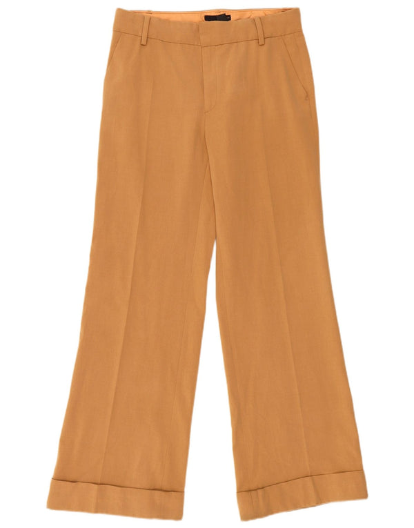 Pantaloni casual a gamba larga da donna Zara EU 38 Small W28 L31 Beige