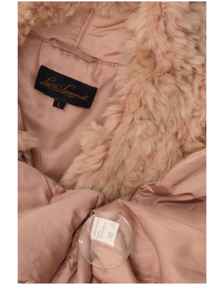 Luisa Spagnoli Womens Bomber Jacket UK 16 Large Pink Polyamide