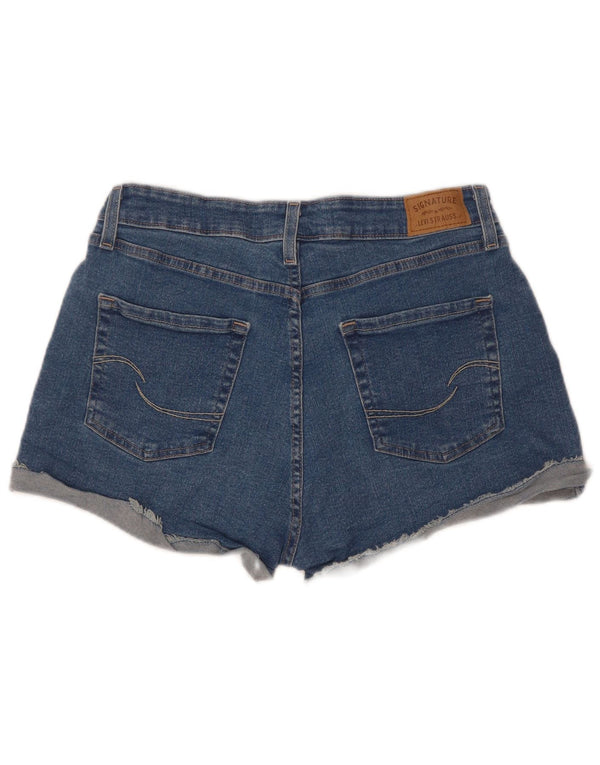 Pantaloncini di jeans a vita alta da donna Levi's US 12 Large W31 cotone blu