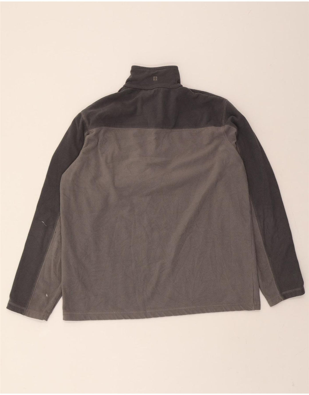 MOUNTAIN WAREHOUSE Mens Zip Neck Fleece Jumper Medium Grey Colourblock Vintage Mountain Warehouse and Second-Hand Mountain Warehouse from Messina Hembry 
