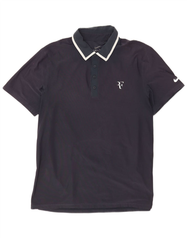 Nike Herre Dri Fit Polo Shirt Large Navy Blue Polyester