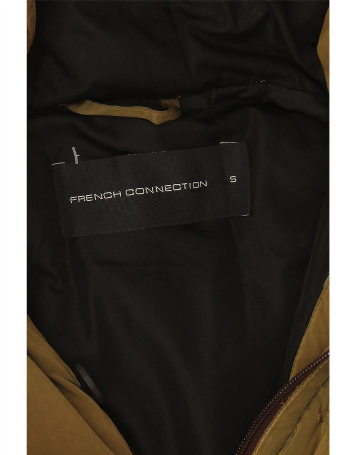 French Connection Herre hættepolstret jakke UK 36 Small Khaki Polyester
