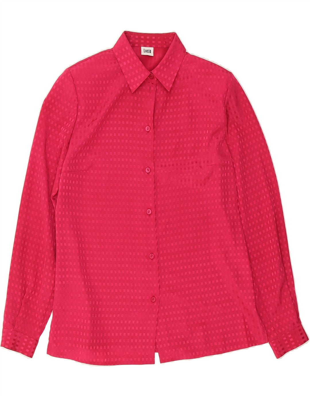 LUCIA Womens Oversized Shirt Blouse UK 10 Small  Pink Geometric Polyester Vintage Lucia and Second-Hand Lucia from Messina Hembry 