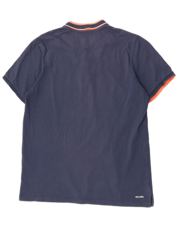 Adidas Mens Climalite Polo Shirt XL Navy Blue Colourblock Cotton