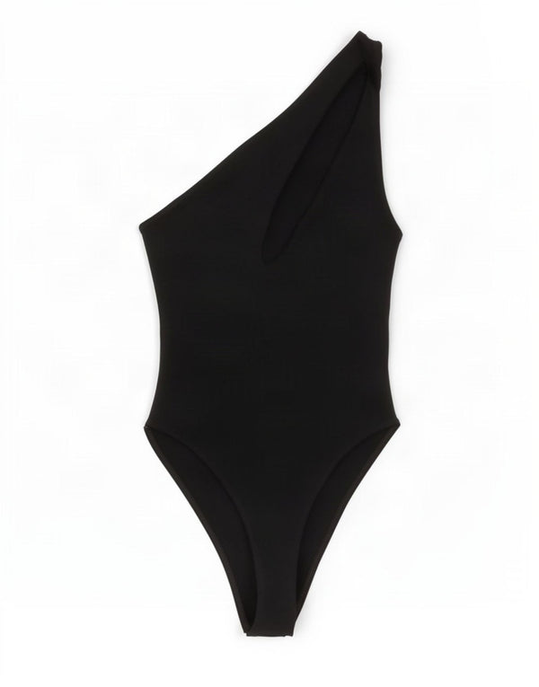 Zara Womens Bodysuit UK 8 Small Black Bomuld