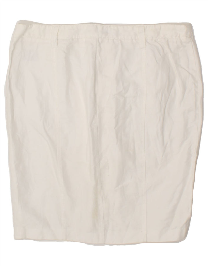 ICEBERG Womens Pencil Skirt W34 Large White Cotton Vintage Iceberg and Second-Hand Iceberg from Messina Hembry 
