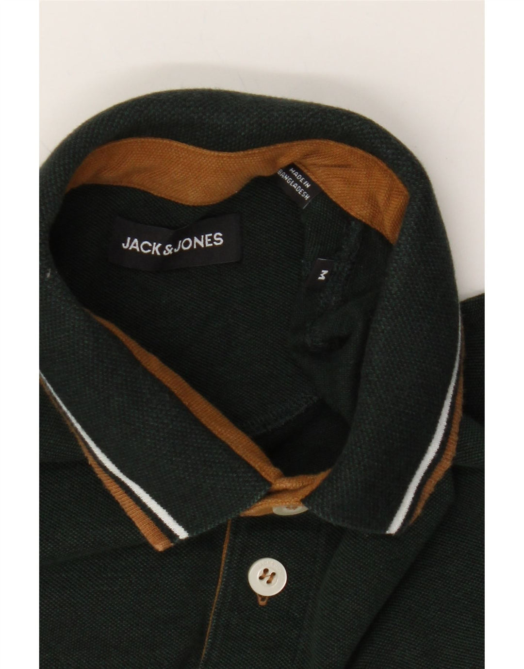 JACK & JONES Mens Polo Shirt Medium Green Cotton Vintage Jack & Jones and Second-Hand Jack & Jones from Messina Hembry 