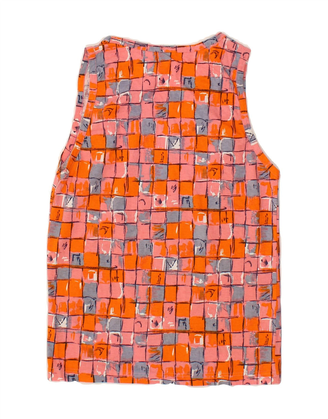VINTAGE Womens Vest Top UK 10 Small Orange Geometric Vintage Vintage and Second-Hand Vintage from Messina Hembry 