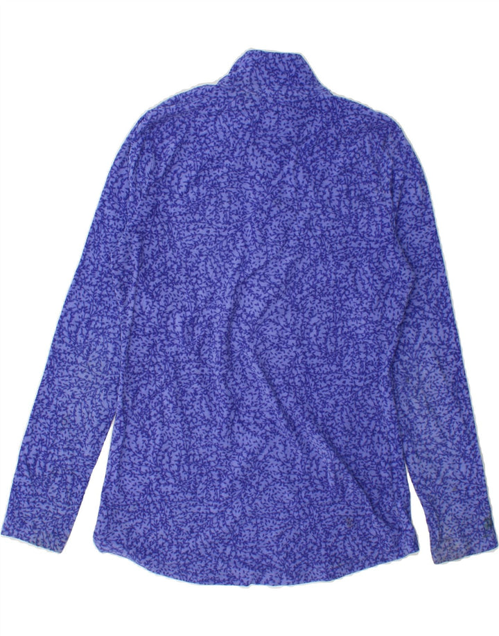 EDDIE BAUER Womens Abstract Pattern Fleece Jumper UK 10 Small Blue Vintage Eddie Bauer and Second-Hand Eddie Bauer from Messina Hembry 