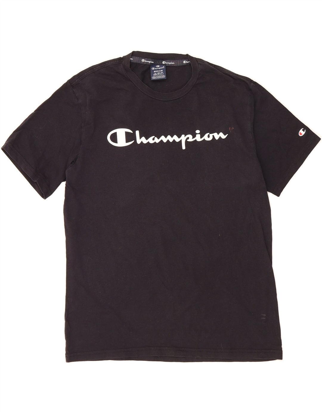 CHAMPION Mens Graphic T-Shirt Top Medium Black Vintage Champion and Second-Hand Champion from Messina Hembry 