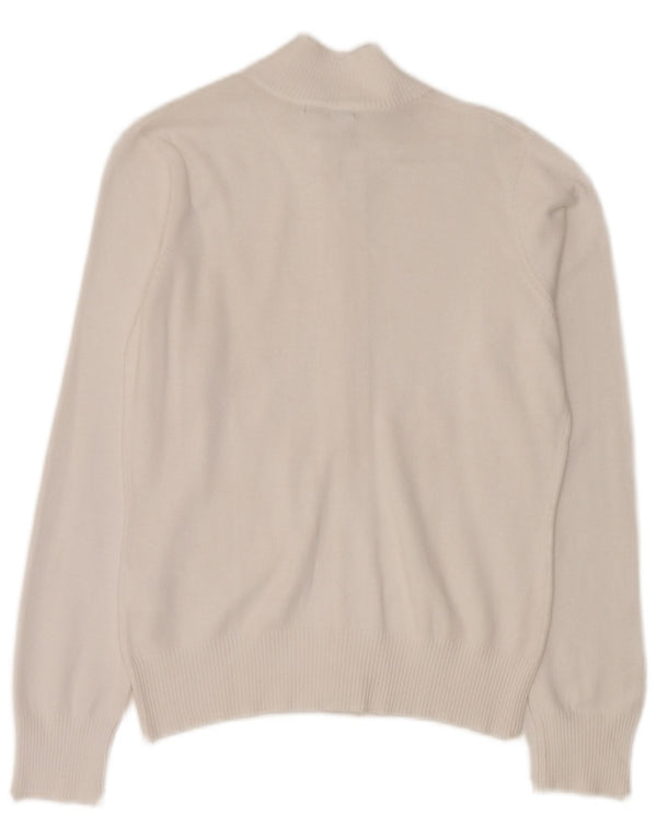 Sergio Tacchini Womens Cardigan Sweater IT 44 Medium White Cotton