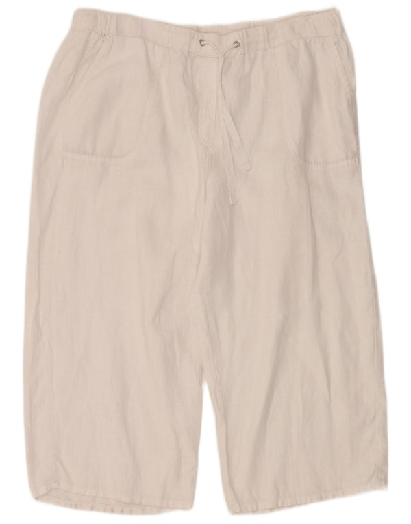Marks & Spencer Womens High Waist Capri Trousers UK 16 Large W36 L21 White