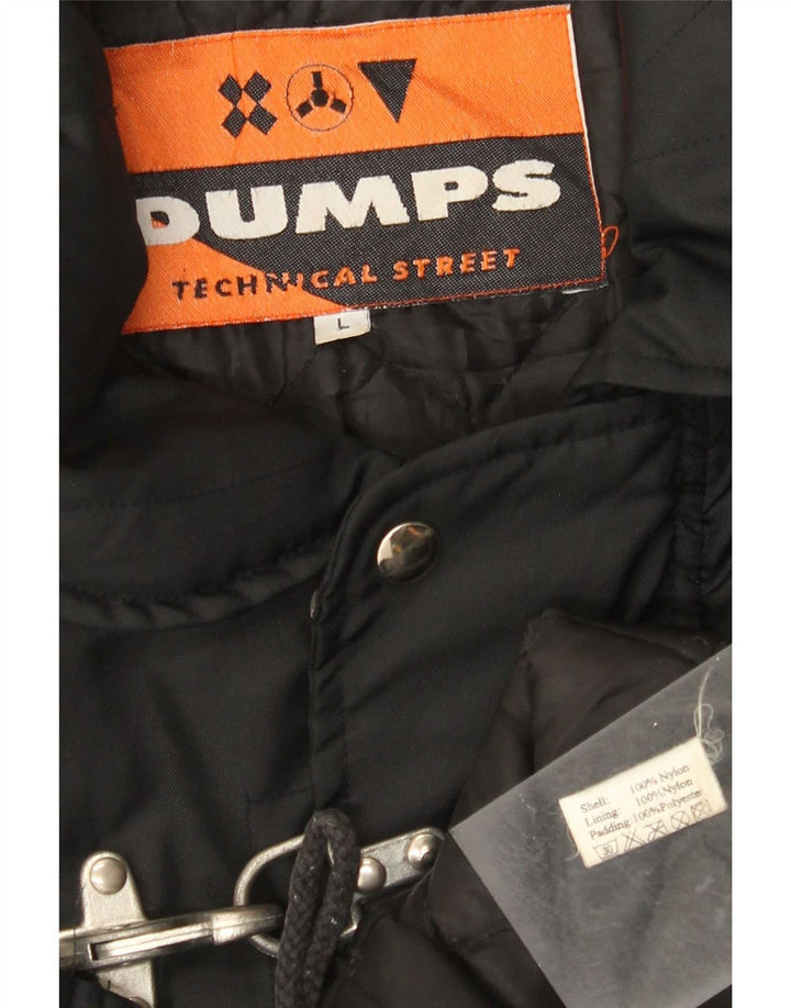 Vintage Mens Duffle Jacket UK 40 Large Black Nylon