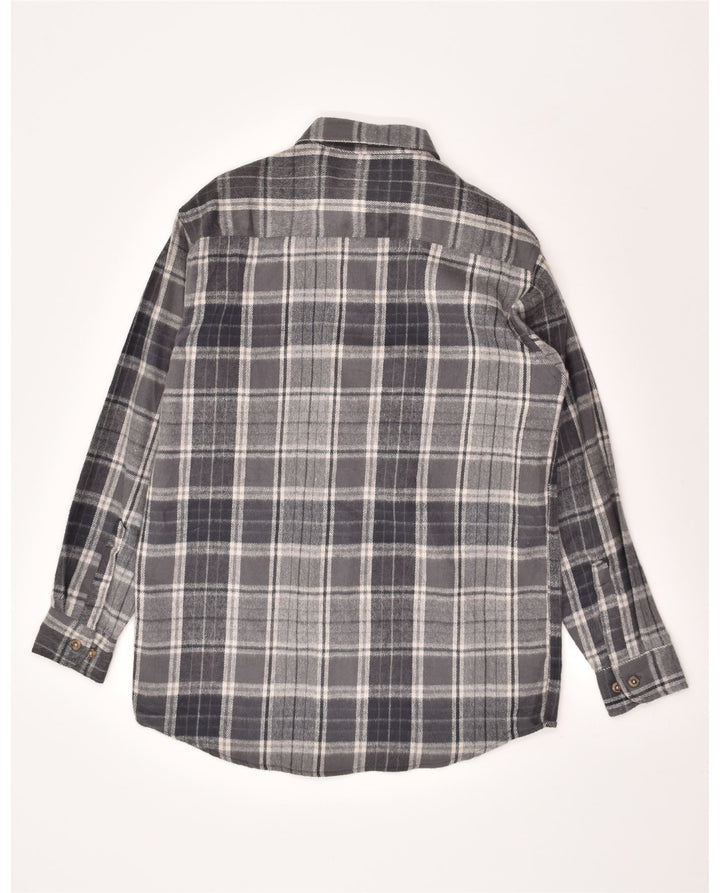 VINTAGE Mens Flannel Shirt Medium Grey Check Cotton Vintage Vintage and Second-Hand Vintage from Messina Hembry 