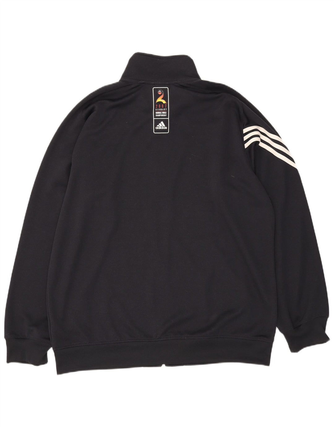ADIDAS Mens Graphic Tracksuit Top Jacket XL Black Polyester