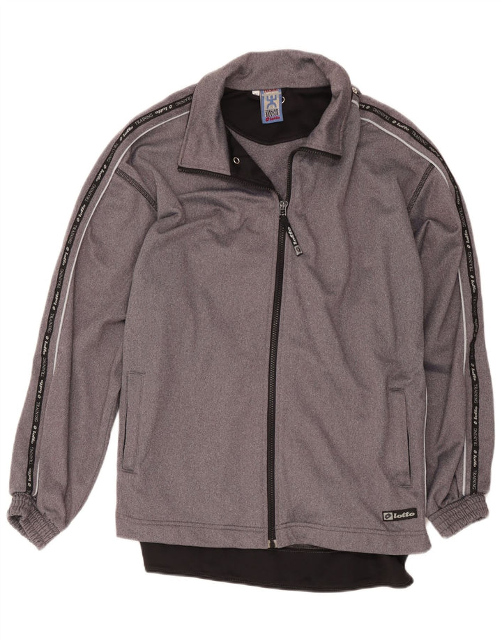 Lotto Mens Graphic Tracksuit Top Jacket Medium Grey Colourblock Polyester