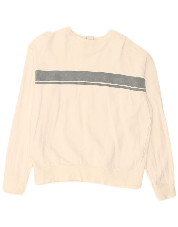 Zara Mens Sweatshirt Jumper Large Off White Colourblock Cotton