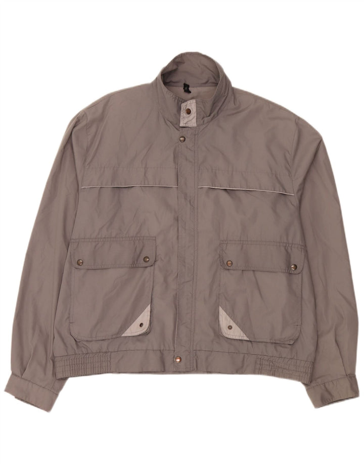 C & A Mens Bomber Jacket IT 58 4XL Grey Colourblock Polyester