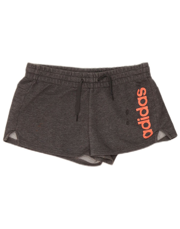 Adidas Graphic Sports Shorts til kvinder UK 8/10 Small Grey Bomuld