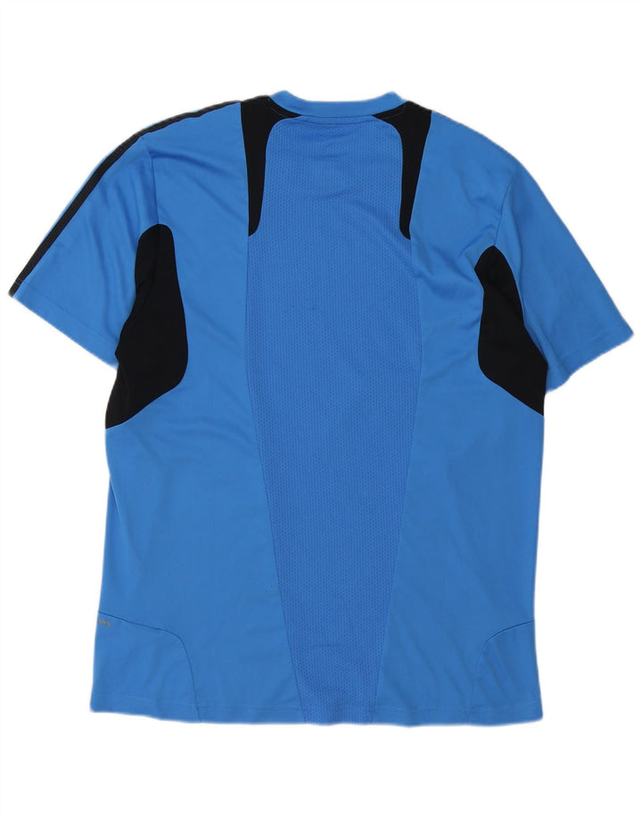 Adidas Mens Climacool T-Shirt Top Large Blue Colourblock Polyester