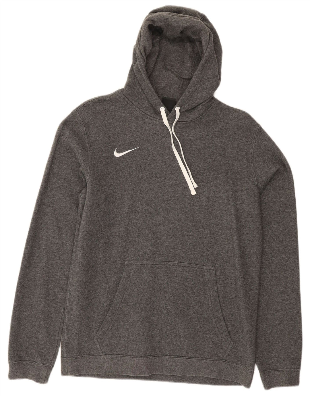 NIKE Mens Hoodie Jumper Medium Grey Cotton