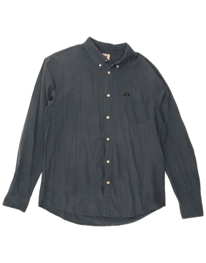 Lee Herren-Hemd, kariert, klassische Passform, XL, grüner Gingham-Karomuster