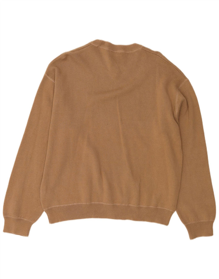 Maglione maglione girocollo da uomo Zara in cotone marrone medio