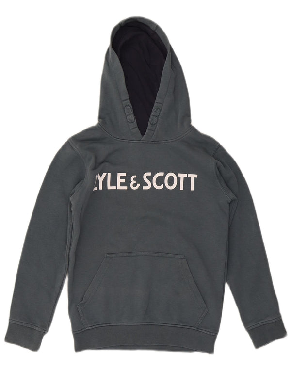 Lyle & Scott drenge grafisk hættetrøje 8-9 år grå bomuld